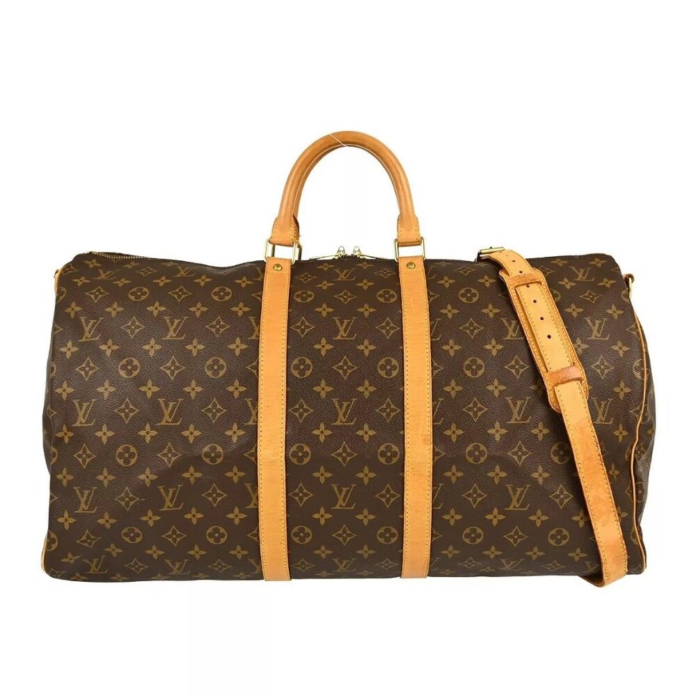 Louis Vuitton Monogram Keepall Bandouliere 55 Duffle Bag